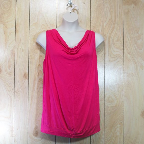 George Hot Pink Drape Neckline Tank - Picture 1 of 8